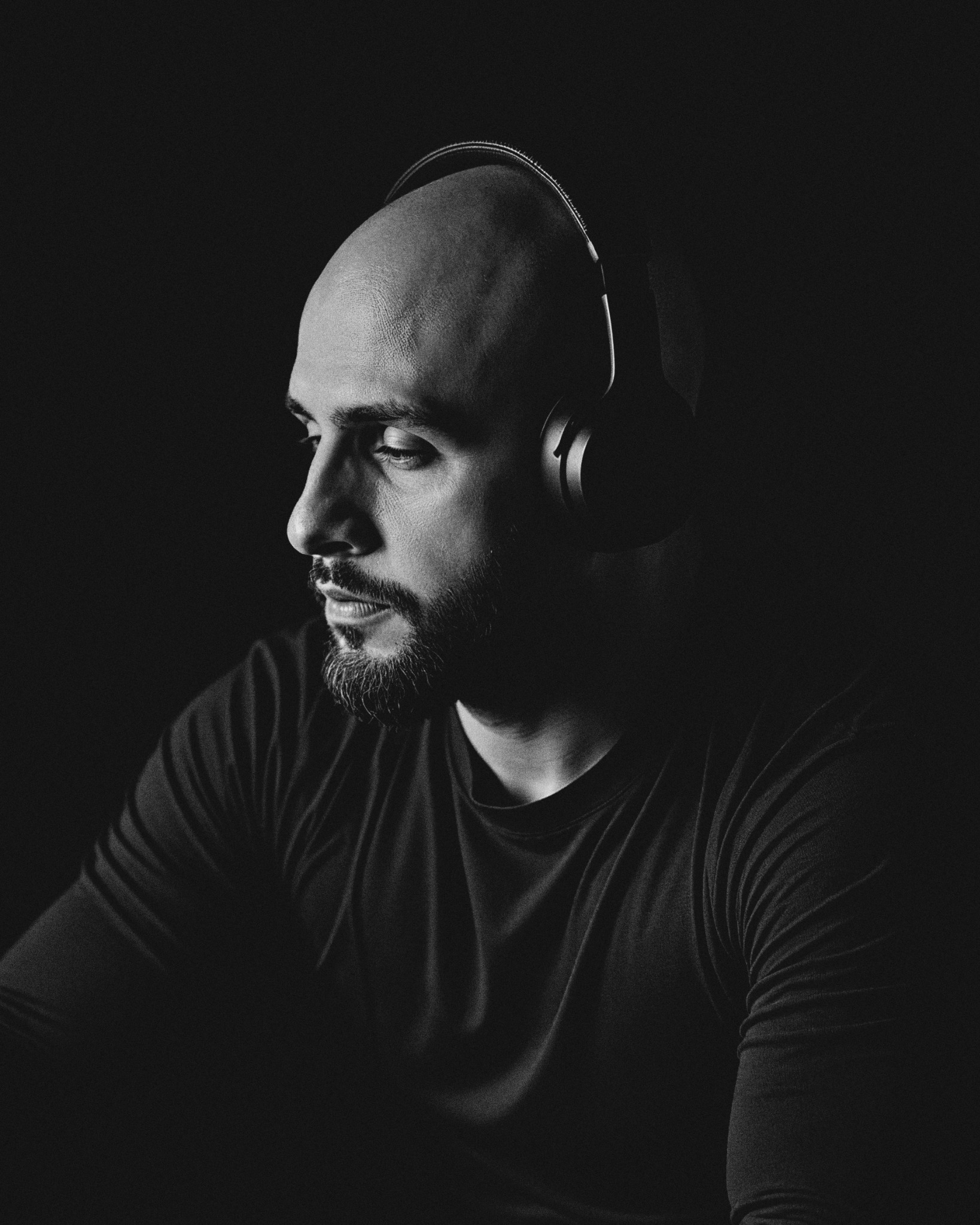 Close side portrait of Ehab Ghaith